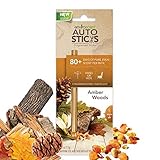 Enviroscent Autosticks Aroma Diffusers for Cars, Amber Woods, Box of 4