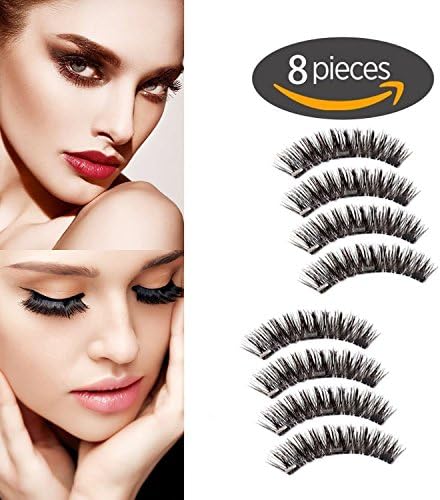 Magnet Eyelashes-Dual Magnetic False Eyelashes with NO GLUE 3D Fiber Reusable Best Fake Lashes Extension for Natural Look,Perfect for Deep Set Eyes (-2 Pair/8 Pieces) (DUAL-FULL SZIE 01)