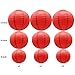ADLKGG Round Hanging Paper Lanterns Decorations for Party Wedding Birthday Baby Showers Christmas Supplies, Red 9 Pack