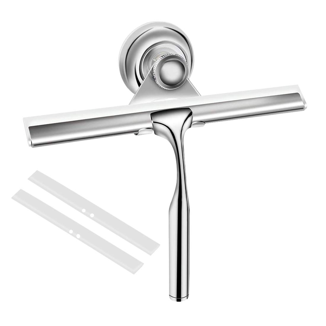 Hawsam No Drilling Bathroom Squeegee with Adhesive Holder Stainless