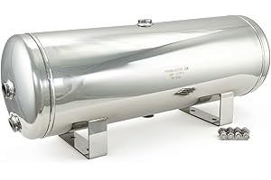 BLACK WIDOW HornBlasters Stainless Steel 5-Gallon (19 Liters) 6 Port Air Tank - (Four 1/2" Ports & Two 1/4" Ports)