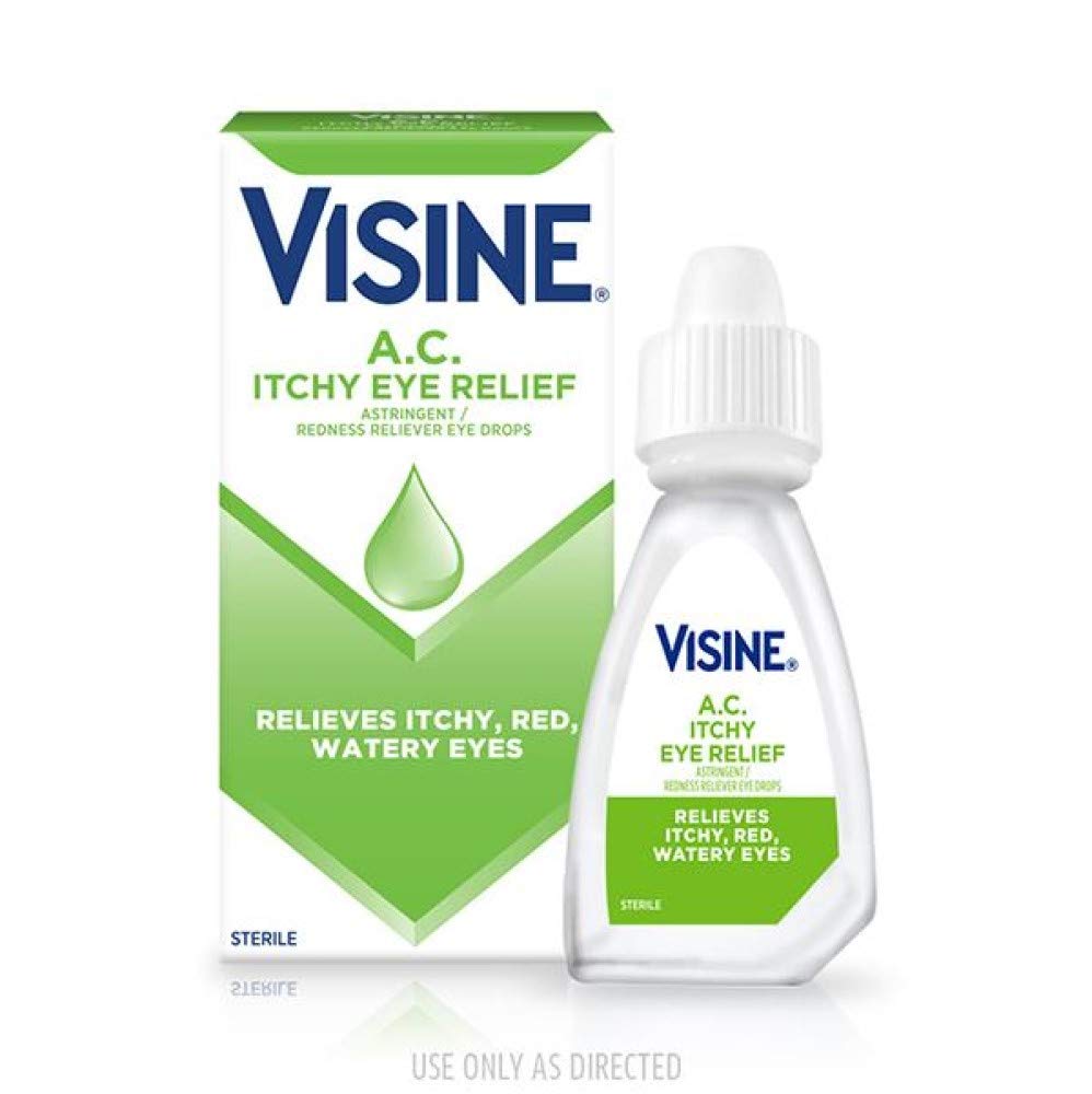 A.C. Itchy Eye Relief Astringent/Redness Reliever Eye Drops, 1/2 Ounce (2 Pack)