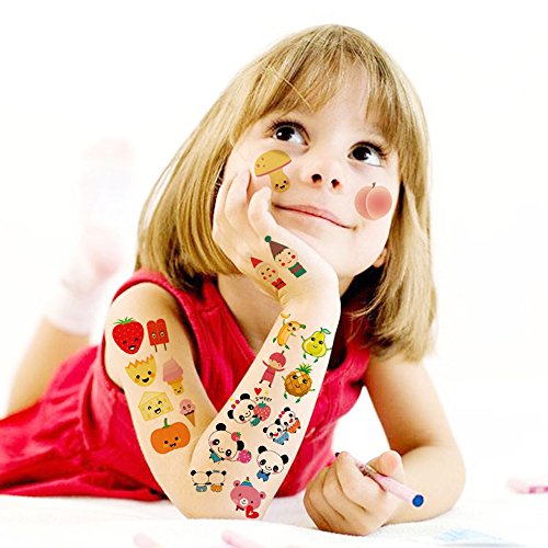 Kids Gift for 3-15 Years Old,300+ Children Tattoos Temporary Tattoo Sticker,Colorful,Funny,Kinds of Design,Safe,30 Pcs(Kids Tattoos) (Cartoon)