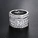 Hiyong Princess Cut Wedding Rings Set - Square Cluster CZ Enhancer Guard 3pcs Halo Bridal Bands Size 6-9 (11)
