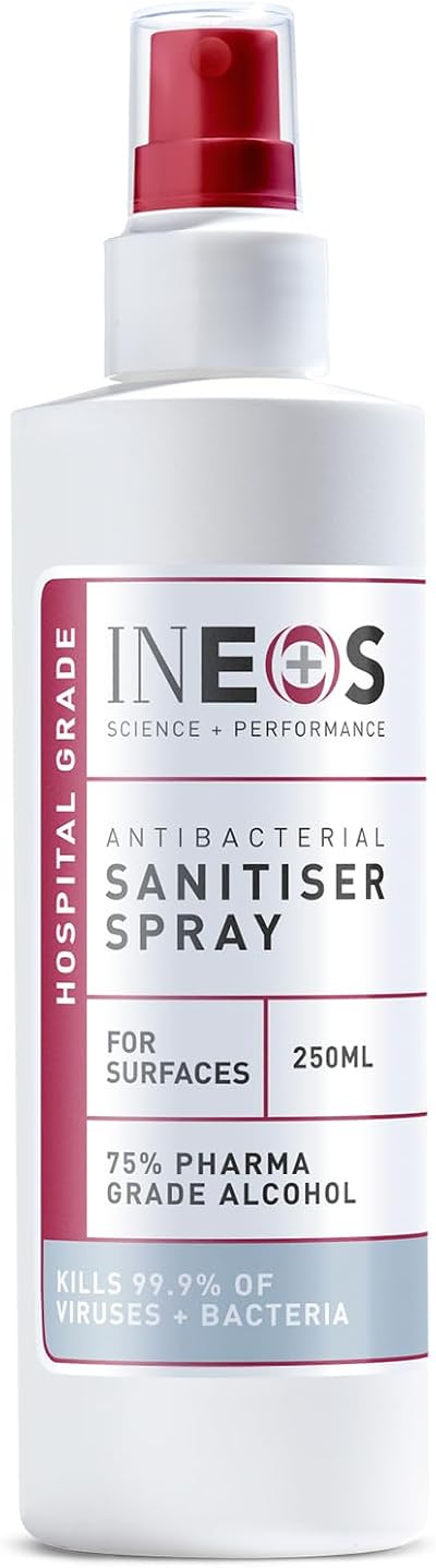 INEOS Hospital Grade Sanitiser Spray 250 ml 75% Ethanol Kills 99.9%
