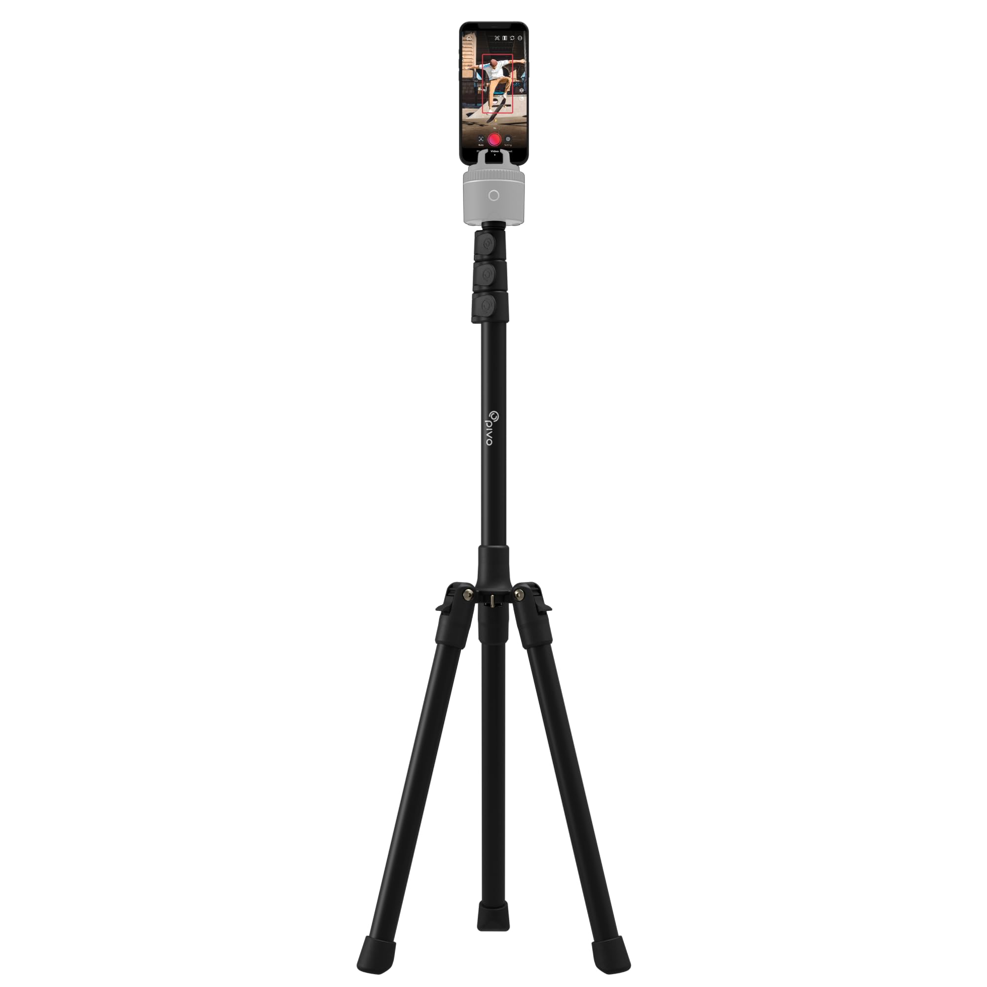 Pivo 63"/160cm Extendable Cell Phone & Camera Tripod with Sturdy, Lightweight, Portable, Foldable Stand for Video Recording with Universal 1/4"" Thread for DSLR, Smartphone, Action Camera & Pivo Pods