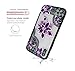 HUIYCUU Case Compatible with iPhone XS Max Case,Mandala Glitter Henna Black Lace Flower Slim Fit Soft Bumper Shockproof Matte Hard Back Cover Girls Blossom Design for iPhone Xs Max Plus, Purple Floral
