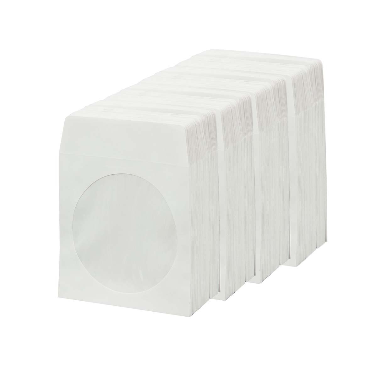 BestDuplicator White Cd/Dvd Paper Media Sleeves Envelopes With Flap And Clear Window (400 Sleeves)