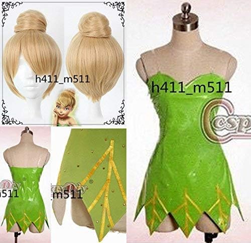 Amazon コスプレ衣装 ディズニー ティンカー ベル 風 妖精 タイプ ピーターパン風 ウィッグ コスプレ 仮装 通販