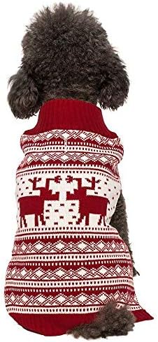 SEnjoyy Christmas Reindeer Pet Sweater Vintage Festive Reindeer Sweater Holiday Festive Pet Holiday Clothes Cat Sweater