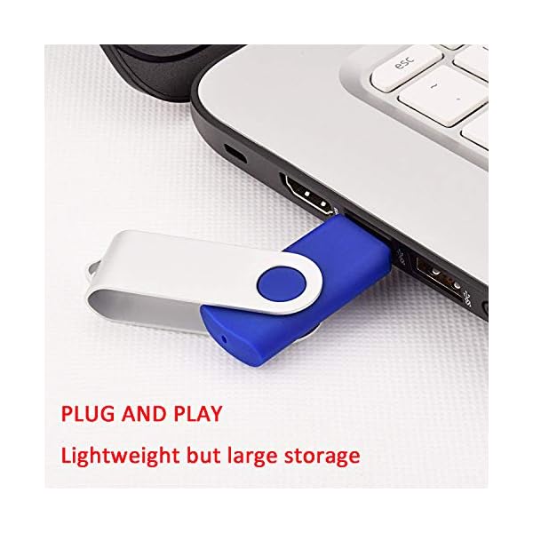 USB 512MB Flash Drive 100 Pack, EASTBULL USB 2.0 Swivel USB Stick Bulk Gig Stick Pen Memory Stick Metal Thumb Fold… – Bild 7