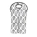 Wine Carrier Tote Bag for Travel - Black & White Insulated 2 Bottle Carrying Bag Cooler - Thick Neoprene Wine Bottle Holder Keeps Bottles Protected- Perfect for Picnics, Beach, Airplane Travel