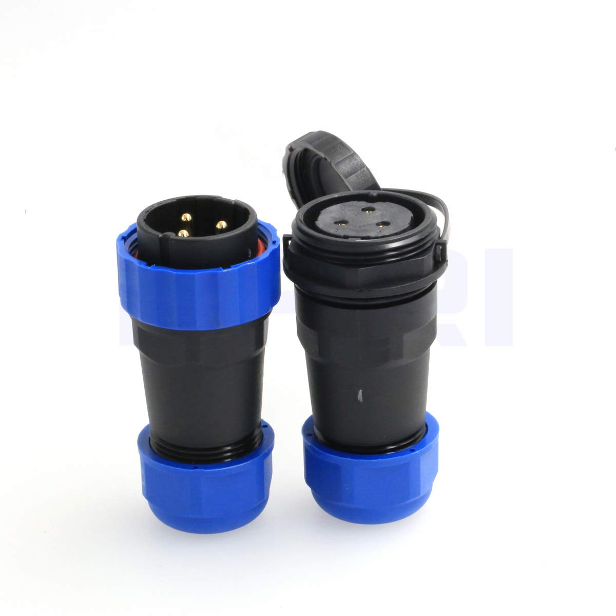DRRI HE29 28mm 3pin Plastic Threaded Cable Connector in-line Waterproof Circular Aviation Connector IP68
