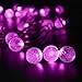 Qedertek Solar String Lights Outdoor,Bubble Globe Solar Lights 20foot 30 LED String Light Crystal Ball Lighting for Fairy Garden, Patio, Wedding, Party and Holiday Decorations (Pink)