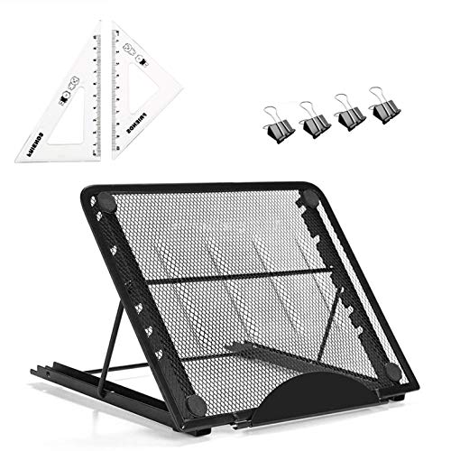 Ventilated Adjustable Light Box Laptop Pad Stand w Extra 4 Clips&Geometry Tool,Multifunction (6 Angle Points) Skidding Prevented Tracing Holder for Tikteck A4 LED Tracing Light Board &Diamond Painting - Thumbnail 7