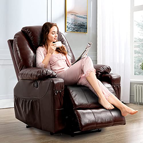 EASELAND Genuine Leather Power Lift Recliners Chair for Pregnant Woman