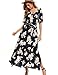 Beyove Women's Bohemian Dress Split Tie-Waist Vintage Print Floral Boho Maxi Dress