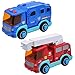 JOYIN Remote Control Take Apart Fire Truck & Police Car, Fire Trucks for Boys with Built-in Lights and Sounds & Drill, STEM Assembly Vehicle Toy, Firetruck Toys for Kids 3-8, Kids Fun Gifts