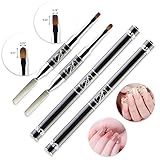 SXC 2pc Polygel Brush & Picker Dual-Ended Nail Brush Slice Tool for Acrylic UV Nails Extension (Flat & Round)