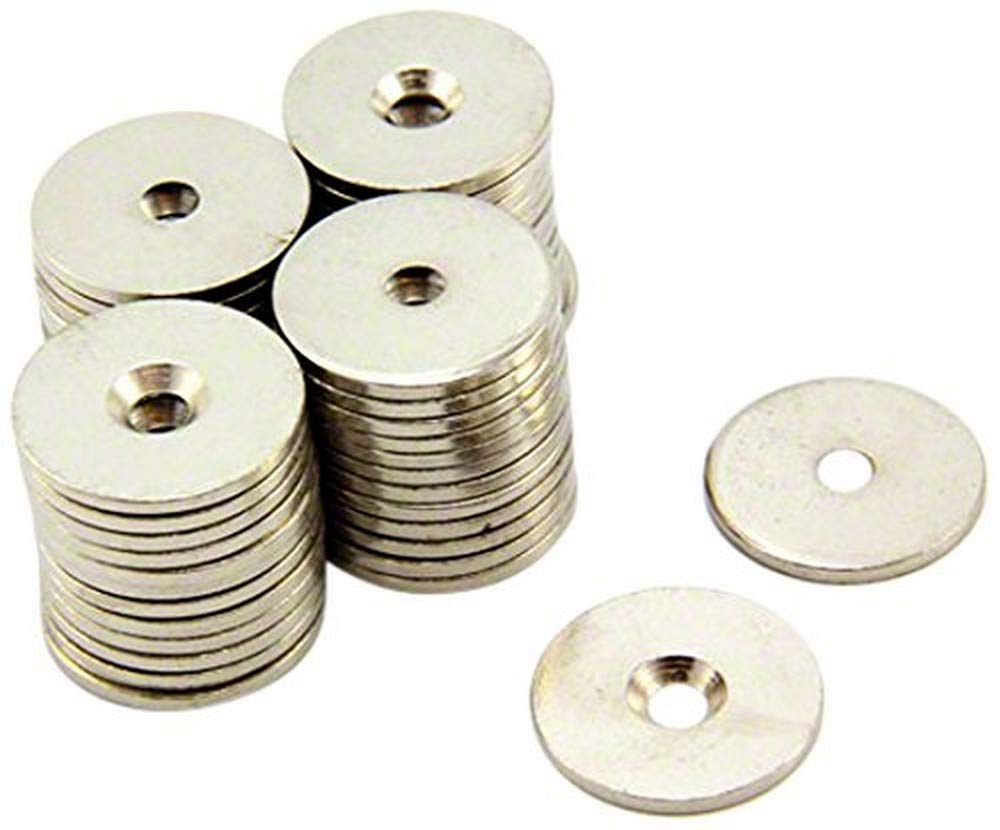 Countersunk Steel Disc for Using Magnets, Hang Artwork or Noticeboards - 25mm dia x 2mm thick x 4mm hole — image 1