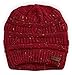 Brook + Bay Cable Knit Beanie Winter Hat for Women - Warm, Chunky, Soft Stretch, Thick & Cute Knitted Caps for Cold Weather Maroon