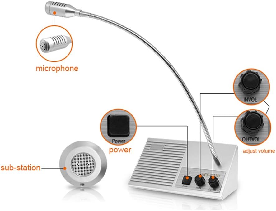 MEEYI MY-E320 hands-free window intercom system glass intercom two-way ...