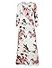 OQC Women's Vintage Floral Print 3/4 Sleeve Summer Beach Party Boho Maxi Dress