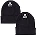 2 Pack Classic Solid Color Ski & Winter Cuff Beanie Skull Cap for Men or Women
