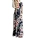 HOOYON Women's Casual Floral Printed Long Maxi Dress with Pockets(S-5XL),Royal Blue Short,XX-Large
