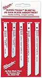 Milwaukee 49-22-1168 Universal Shank Metal/Wood Cutting Jig Saw Blade Assortment, 5-Pack
