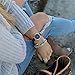 WRISTOLOGY Charlotte Lines Womens Black Dial Watch Rose Gold Petite Ladies Leather Strap Band