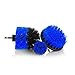 YIJINSHENG 3 Piece Medium and Stiff Brush with Drill Attachment Scrubbing Brushes for Cleaning Car Tires,Carpet, Kitchens,Bathrooms, Showers, Tubs, Boats Power Scrubber Kit (Blue)