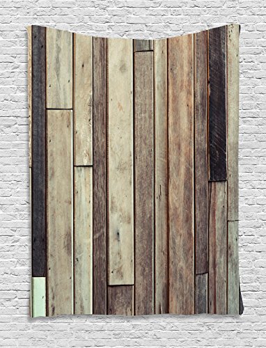 Ambesonne Wooden Tapestry, Antique Planks Flooring Wall Picture American  Style Western Rustic Panel Graphic Print, Wall Hanging for Bedroom Living 
