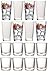 Circleware Theory Huge Set of 16 Drinking Glasses, 8-15.75oz. and 8-12.5oz. Double Old Fashioned Whiskey Glass, Clear, Lead-Free Glass Drink Cups
