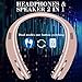 Bluetooth Headphones Speaker 2 in 1,SEOBIOG Neckband Wireless Headset Wearable Speaker True 3D Stereo Sound Sweatproof Headphones with Retractable Earbuds Built-in Microphone (Rose Gold)