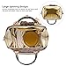 Ibeacos Diaper Bag Backpack Baby Diaper Backpack Convertible Travel Tote Diaper Bag PU Leather Waterproof Nappy Bag Large Capacity Baby Bag with Changing Pad, Insulated Feeding Bottle Bag (Brown)