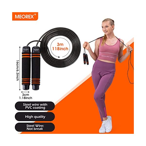 Skipping-Rope-Adult-Fitness-Speed-Jump-Rope-for-Exercise-with-Soft-Foam-Handles-for-Women-Men-Kids-Adjustable-Skip-Jumping-Ideal-for-Calorie-Fat-Burning-Home-Gym-Boxing-Workout-Training Skipping Rope Adult Fitness Women - Jump Ropes for Fitness with Soft Foam Handles For Women Men & Kids - Adjustable Skip…
