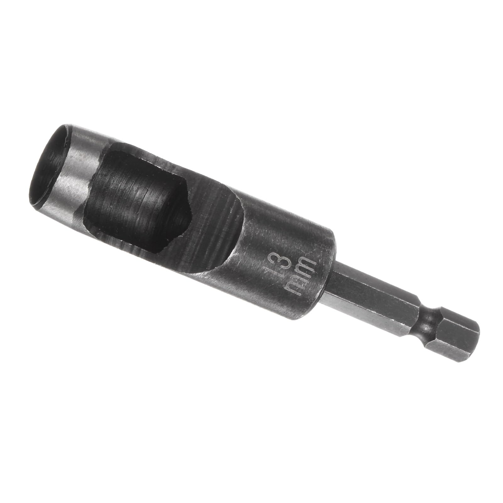Kozelo Leather Hole Punch Tool - [13mm x 1/4" Shank] Extension Hex Shank Drill Bit High-Carbon Steel Rotary Hollow Puncher for Fabric Leathercraft Belts Use, 114mm Length