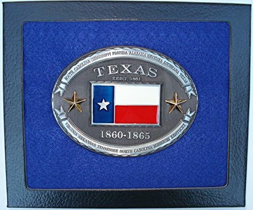 Texas Civil War Belt Buckle in Riker Mount