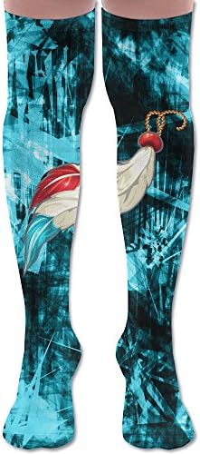 Artware Feather Design 3D Printing Fashion Women's Socks Sexy Warm Thigh High Over The Knee Socks Long Cotton Stockings For Girls Ladies Women