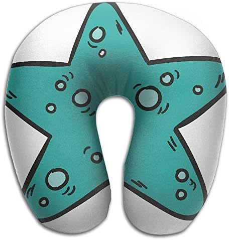 Multifunctional Neck Pillow Green Star U-Shaped Soft Pillows Convertible Portable For Reading,Sleeping On Airplanes,Train,Car,and Travel