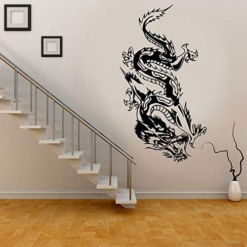 Jixiaosheng Sticker Decal Vinyl Car Bike Laptop Bumper Chinese Dragon Decal Mythical Animal Living Bedroom Mural 56 * 104Cm