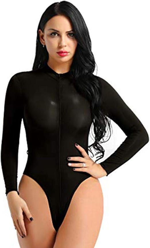 Women's Sheer Tulle Bodysuit In Green With Lurex Polka Dots Shiny Mesh - Foto 9