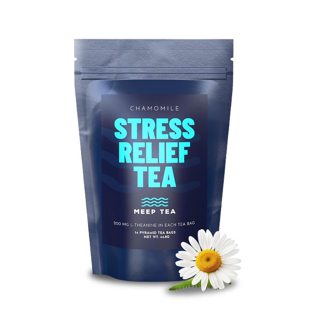 Meep Tea Chamomile Stress Relief Tea with 200MG L Theanine Deep