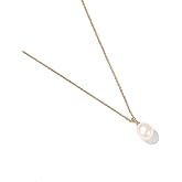 Freshwater Pearl Necklace for Women 9mm Natural Pearls Gold Dainty Choker Adjustable 16-18 Inch Lightweight Luxury Fashion Jewelry Gift