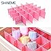 ShineMe Drawer Dividers 8pcs Adjustable Plastic Divider Household Storage Thickening Sub-Grid Finishing Shelves for Home Tidy Closet Stationary Makeup Socks Underwear Scarves Organizer (Pink)