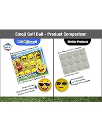 Oji-Emoji Premium Emoji - Pelotas de golf de doble capa profesional, 12 unidades, emoji golfista, regalo para todos los golfistas, regalo de golf divertido para padres, chicos, hombres, mujeres, niños, abuelo