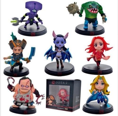 7PCS PUDGE KUNKKA TIDEHUNTER LINA CM FV QUEEN OF PAIN Dota 2 Figure