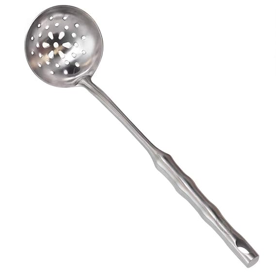 Newness Schaumlöffel, 29.5cm Schaumkelle Schöpflöffel aus 304 Edelstahl [Rostdicht, Leicht, Integrierter Forming] aus 304 Edelstahl mit Vakuum Ergonomischer Griff Handle für Küche