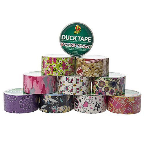 10 Rolls Printed Duck Brand Duct Tape Patterns Arts & Crafts DIY 100yds Punk Bulk Lot Crafting Hobby For Kids